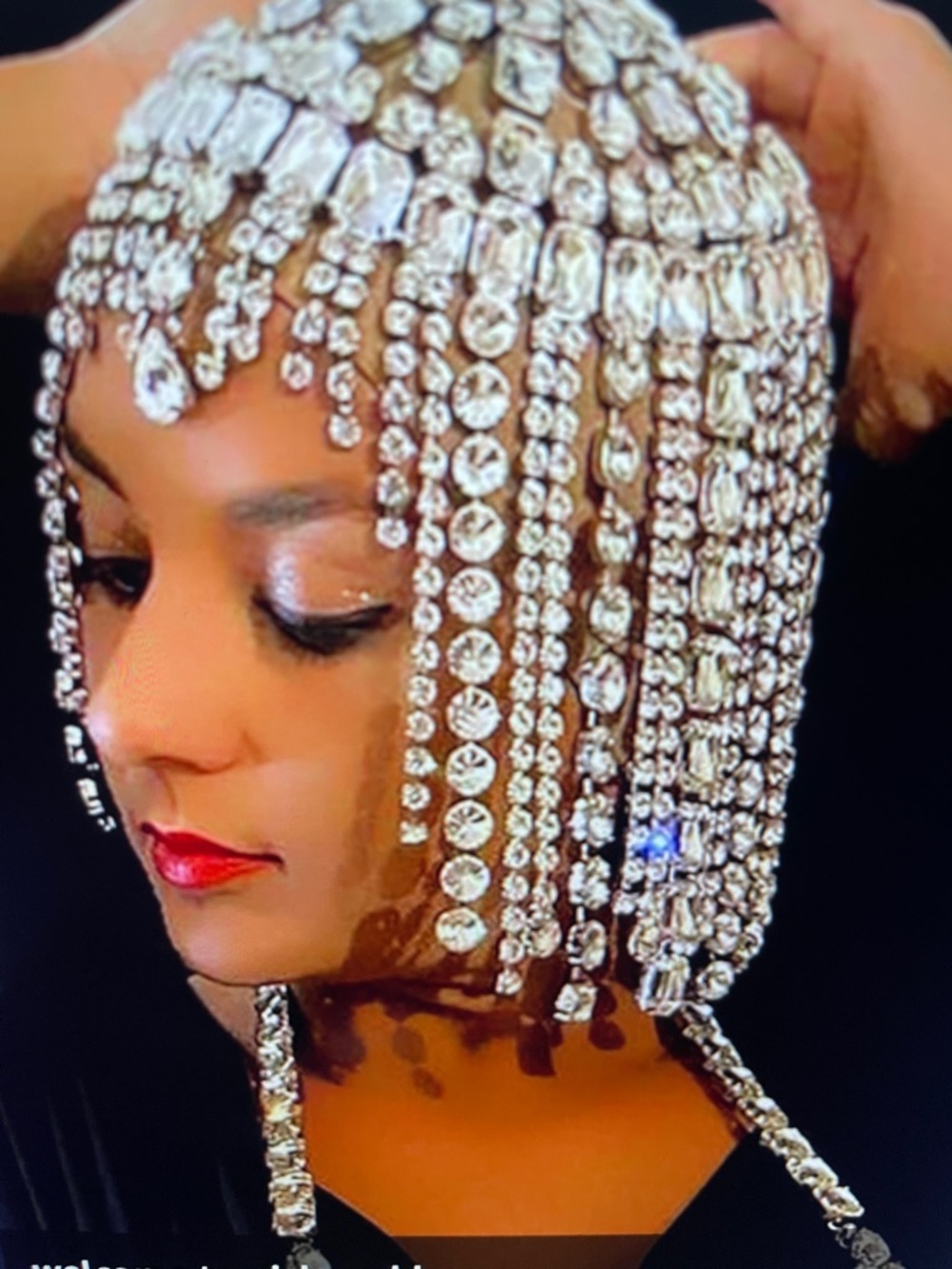 Rhinestone Headpiece Cap